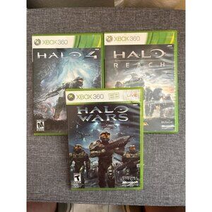 Halo 4 Two Disc & Halo Reach & Halo Wars Xbox 360 Video Games Lot